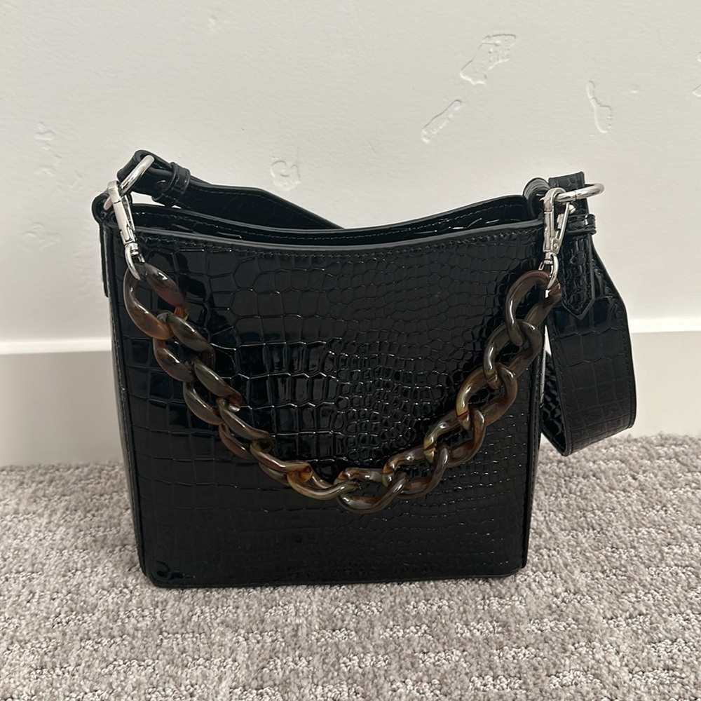HVISK Amble Croc Small Bag in Black BRAND NEW